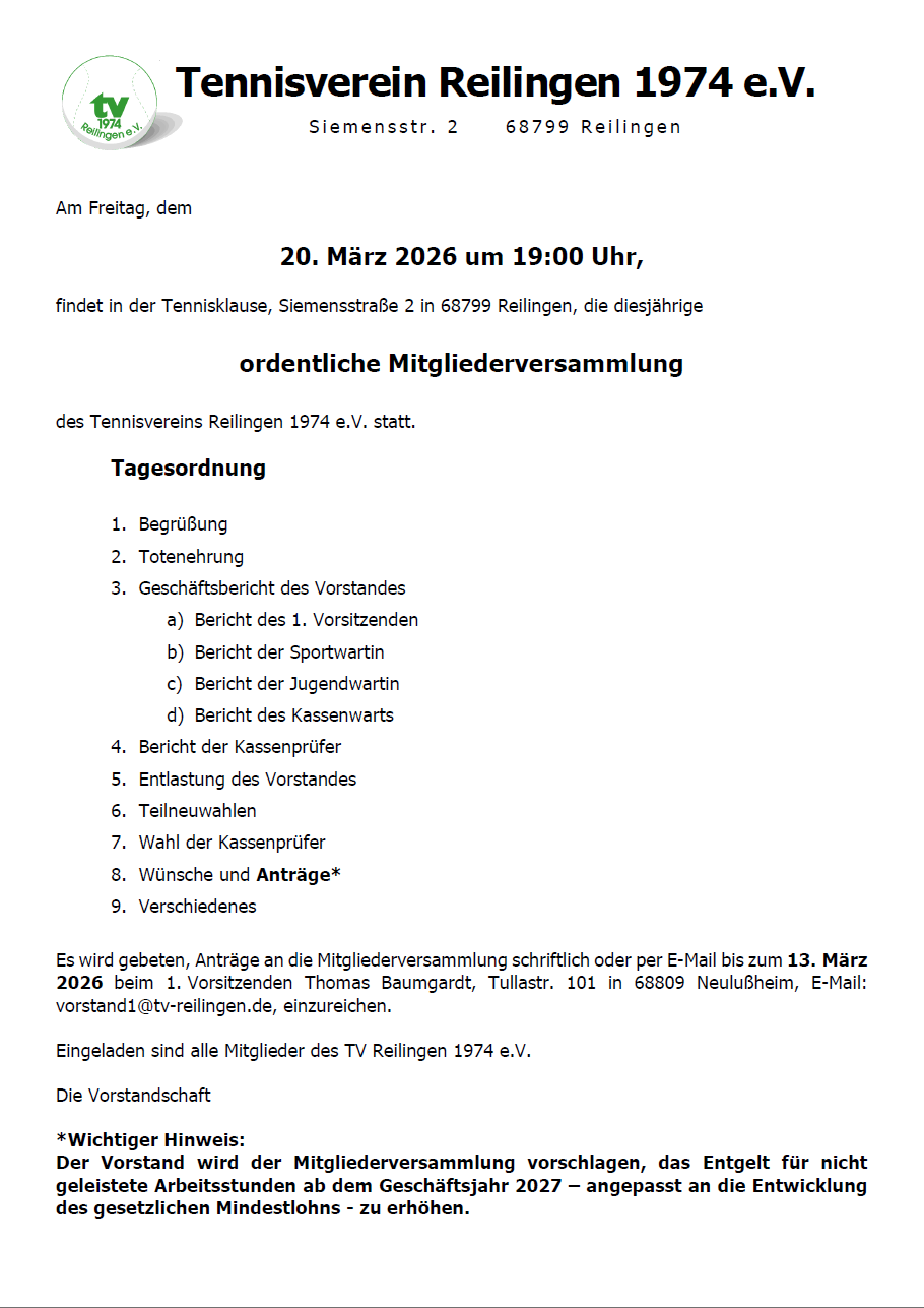2026 Einladung Mitgliederversammlung